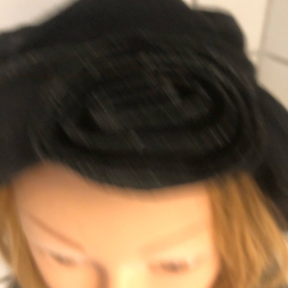 Black Knit Beanie with Pom-Pom - Picture 3 of 7